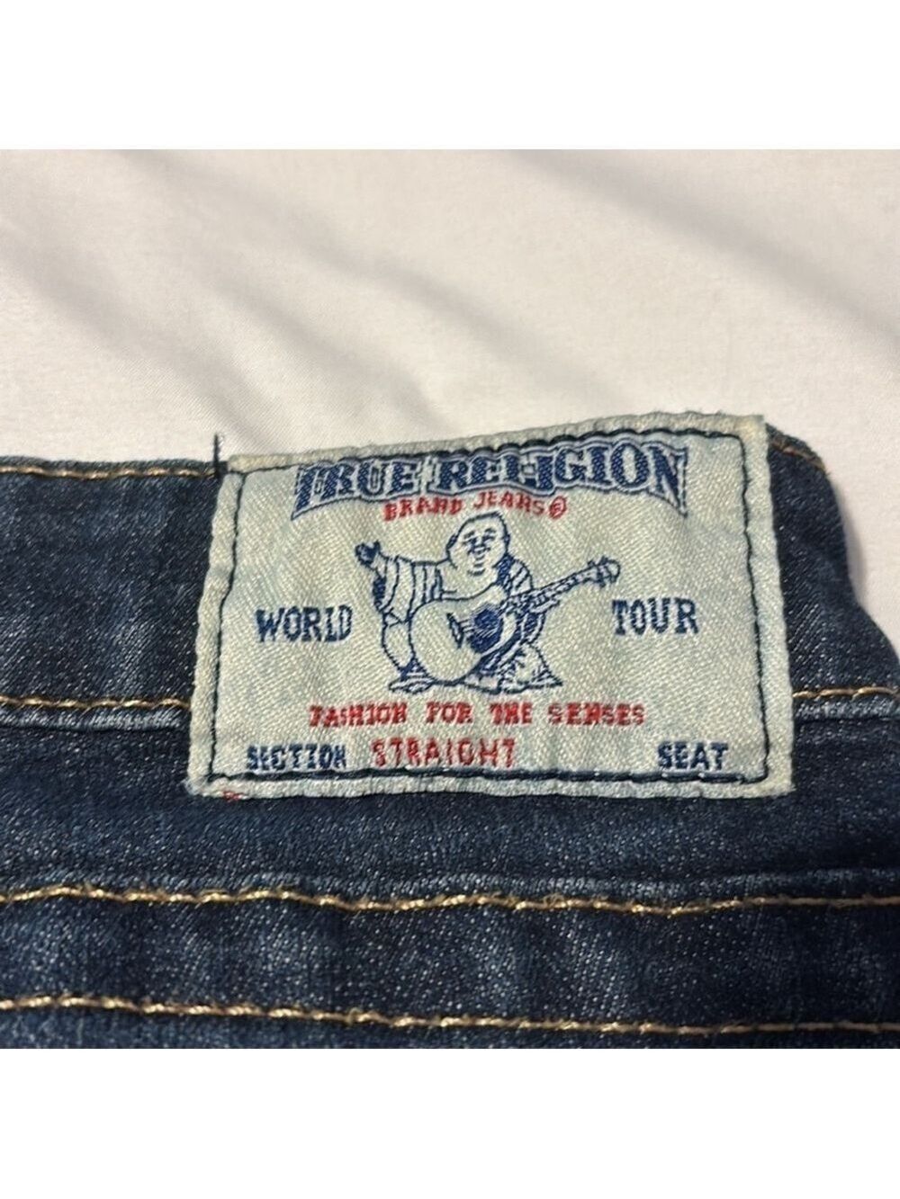 True religion straight leg jeans low rise cotton blend dark blue 5 pockets sz 26 - Picture 6 of 14